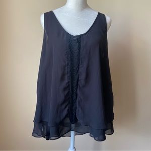 Jennifer Lopez Fringe Tiered Trapeze Tank